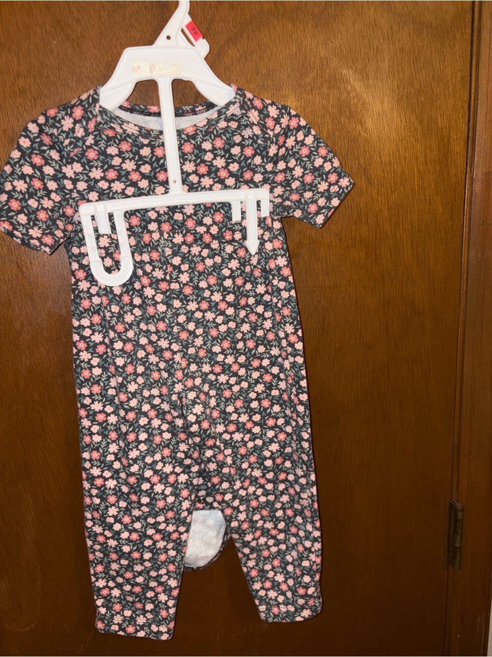 Carter's Floral Knit Dress in Pink and Navy - Picture 2 of 3
